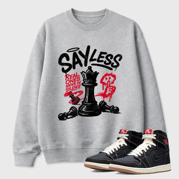 Sneaker match tees – Sneaker Tees To Match Air Jordan 1 Flight Club Shoes – Say Less Tee Heather Grey 1