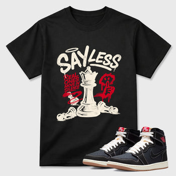 Sneaker match tees – Sneaker Tees To Match Air Jordan 1 Flight Club Shoes – Say Less Tee Black 1