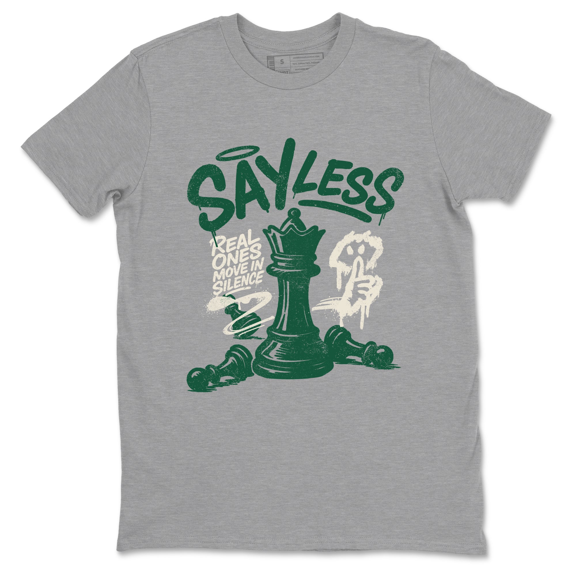Sneaker Threads – Sneaker Tees To Match Air Jordan 1 Pro Green – Say Less Graphic Tee Heather Grey 2. Perfect for Jordan releases 2025 colorways.