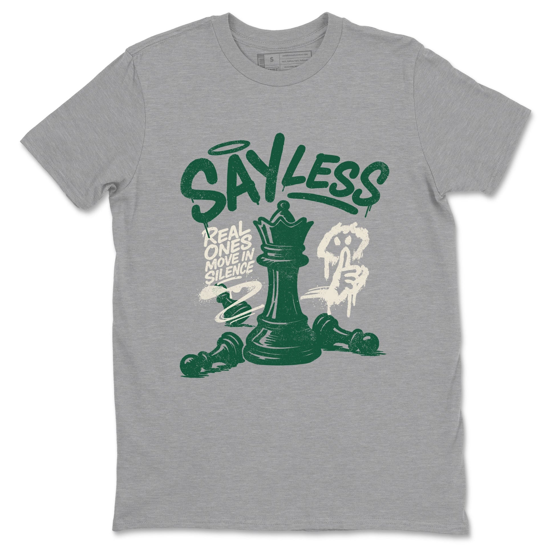 Sneaker Threads – Sneaker Tees To Match Air Jordan 1 Pro Green – Say Less Graphic Tee Heather Grey 2. Perfect for Jordan releases 2025 colorways.