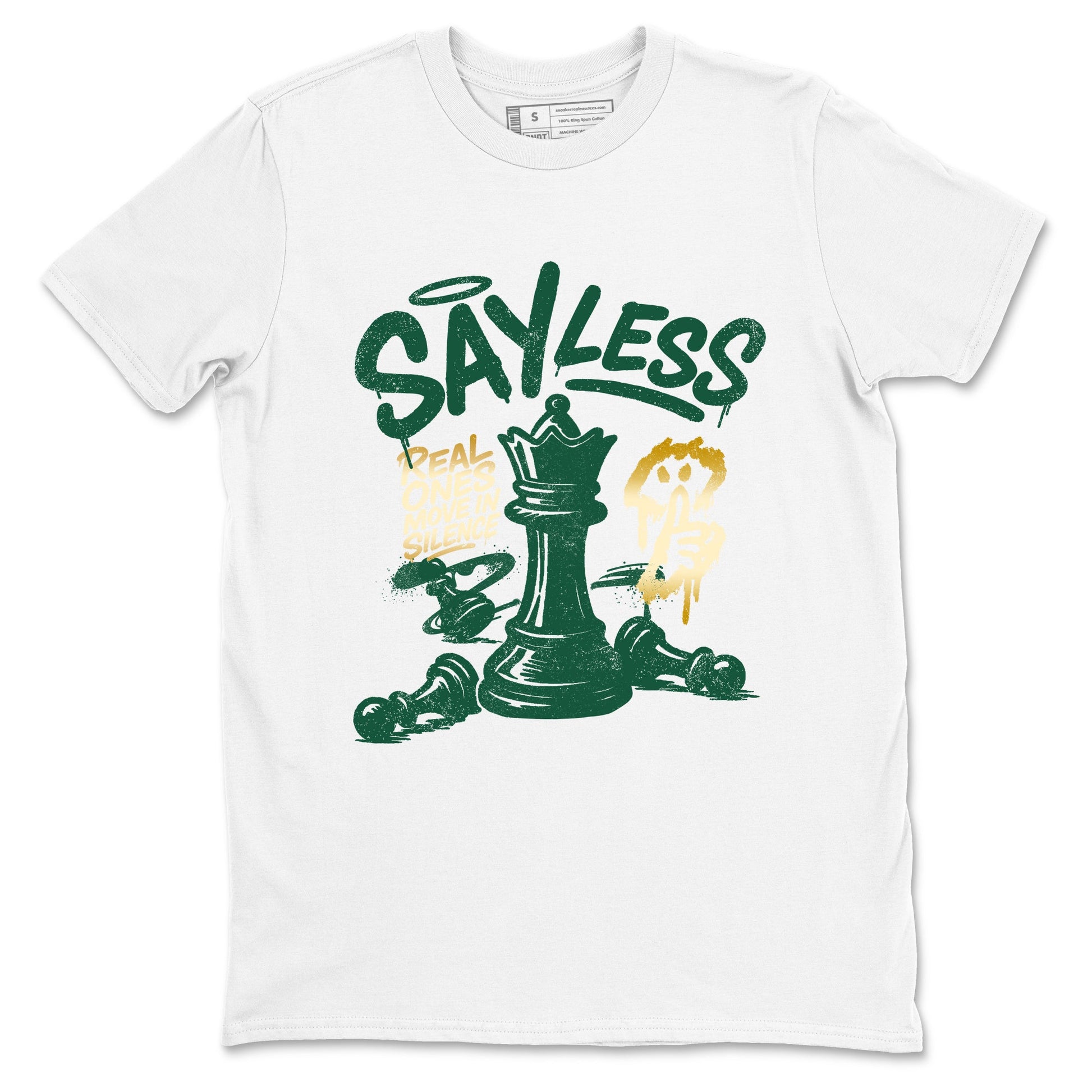 Sneaker Threads – Sneaker Tees To Match Air Jordan 1 Pro Green – Say Less Graphic Tee White 2. Perfect for Jordan releases 2025 colorways.