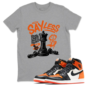Sneaker match tees – Sneaker Tees To Match Air Jordan 1 Shattered Backboard Shoes – Say Less Tee Heather Grey 1