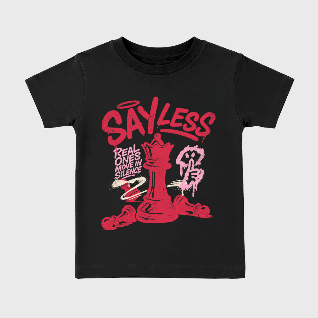 Perfect Sneakerhead Fashion Outfits – Sneaker Tees To Match Air Jordan 1 Low OG x Travis Scott Tropical Pink Shoes – Say Less Kids Graphic T-Shirt Black 2