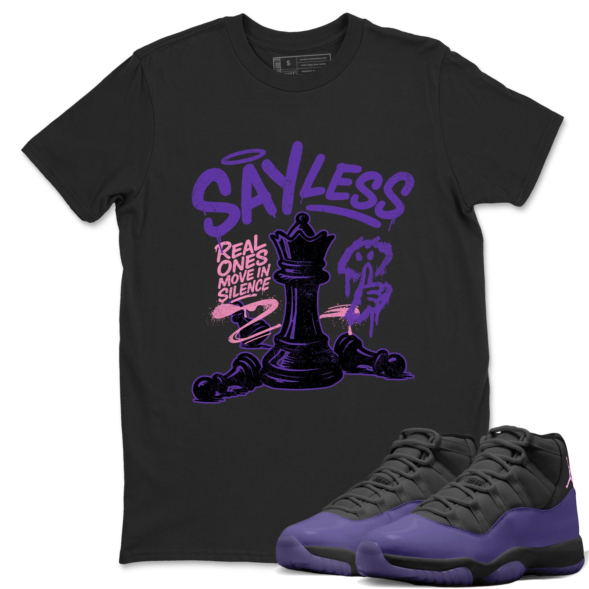 Sneaker match tees – Sneaker Tees To Match Air Jordan 11 Canyon Purple Shoes – Say Less Tee Black 1