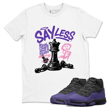 Sneaker match tees – Sneaker Tees To Match Air Jordan 11 Canyon Purple Shoes – Say Less Tee White 1
