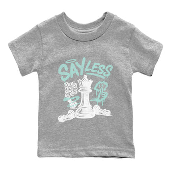 Say Less baby and kids t-shirt crafted for little sneakerheads to shine with the Air Jordan 11 Igloo sneakers, displayed in Heather Grey 2.