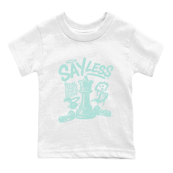 Say Less baby and kids t-shirt crafted for little sneakerheads to shine with the Air Jordan 11 Igloo sneakers, displayed in White 2.