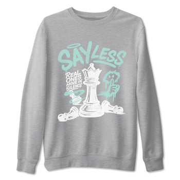 Say Less sneaker match t-shirt styled to complete your fit with the Air Jordan 11 Igloo sneakers, shown in Heather Grey 2.