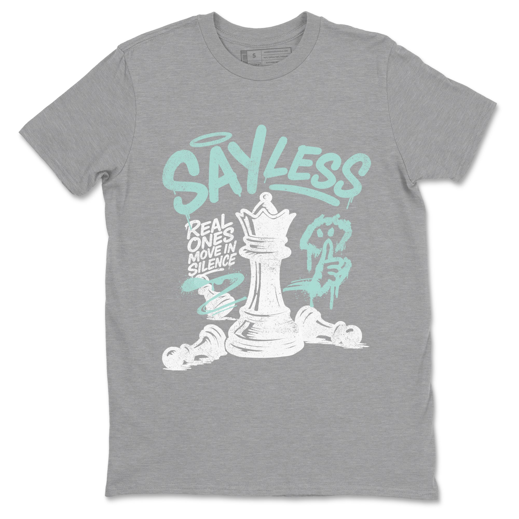 Say Less sneaker match t-shirt styled to complete your fit with the Air Jordan 11 Igloo sneakers, shown in Heather Grey 2.