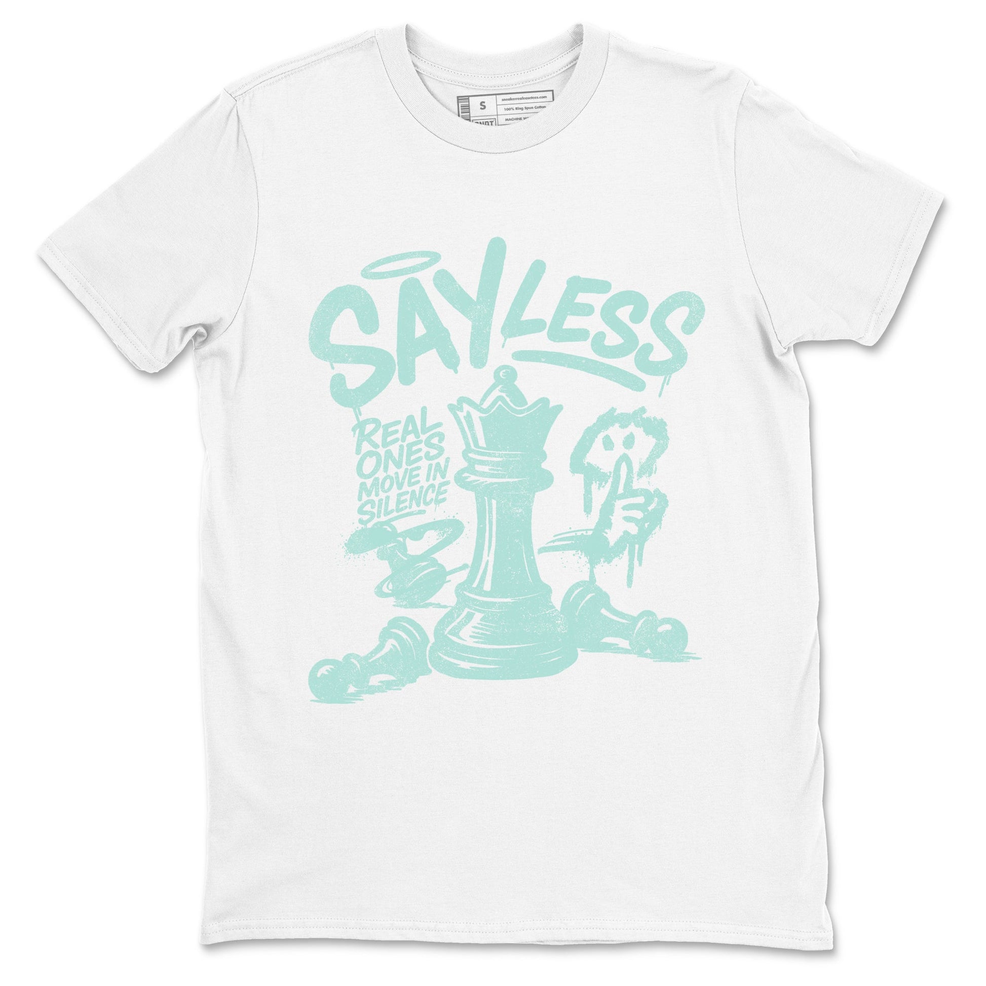 Say Less sneaker match t-shirt styled to complete your fit with the Air Jordan 11 Igloo sneakers, shown in White 2.