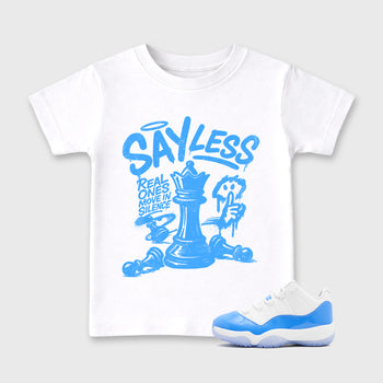 Sneaker match tees – Sneaker Tees To Match Air Jordan 11 University Blue Shoes – Say Less Kids T-Shirt White 1