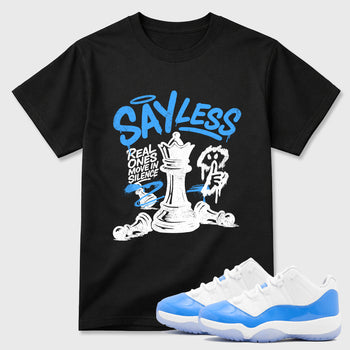 Sneaker match tees – Sneaker Tees To Match Air Jordan 11 University Blue Shoes – Say Less Tee Black 1