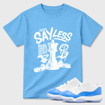 Sneaker match tees – Sneaker Tees To Match Air Jordan 11 University Blue Shoes – Say Less Tee Carolina Blue 1