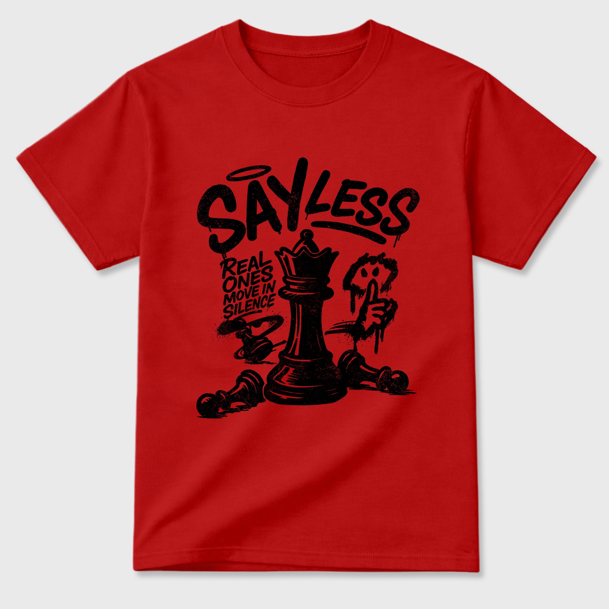 Say Less Graphic T-Shirt sneaker match tee designed for the Air Jordan 12 Bloodline, featuring coordinated color options for a perfect streetwear match. Red 2 shirt.