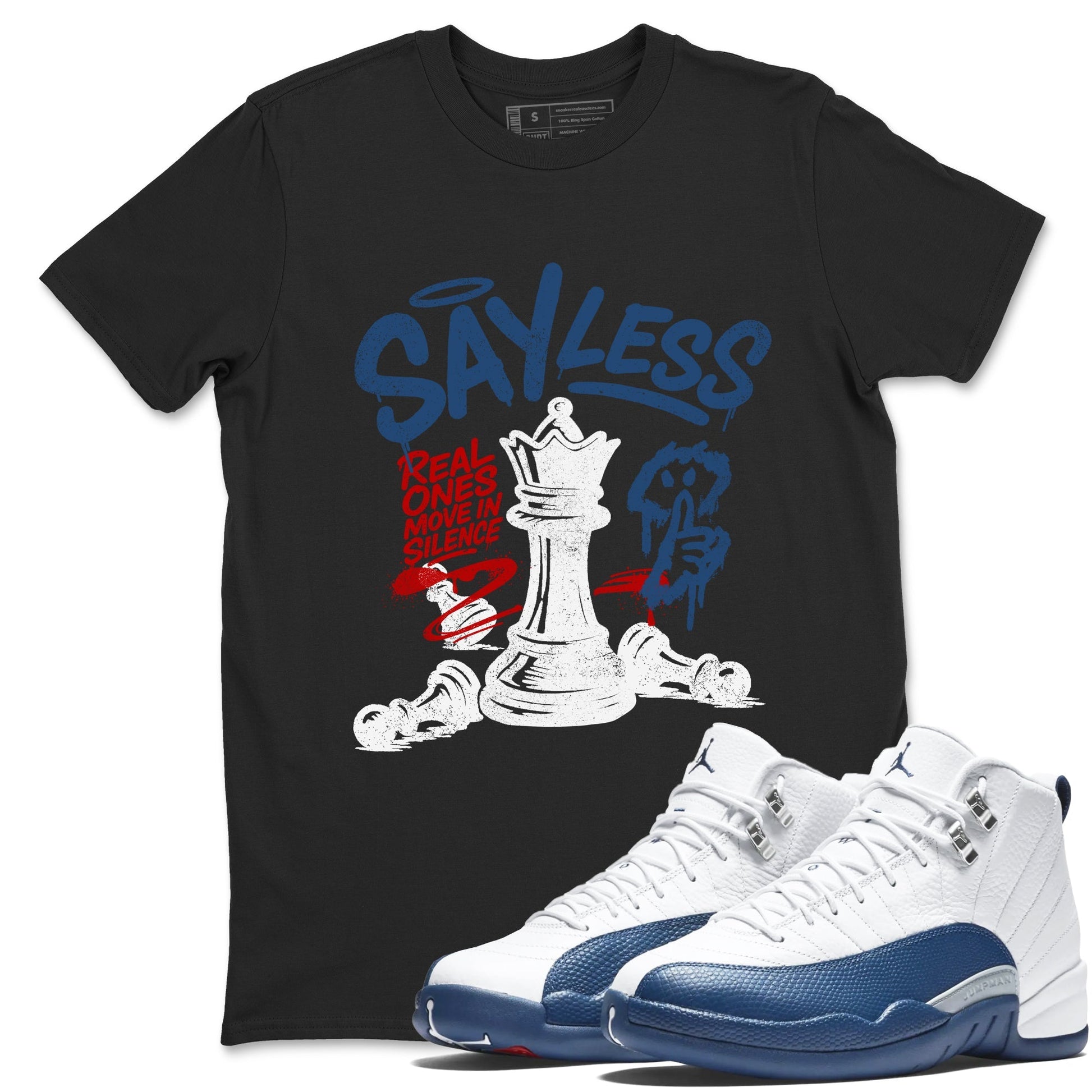 Say Less Unisex Adult Tops - Air Jordan 12 French Blue - SNRT Sneaker T-shirts