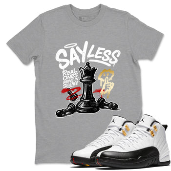 Sneaker match tees – Sneaker Tees To Match Air Jordan 12 Taxi Shoes – Say Less Tee Heather Grey 1