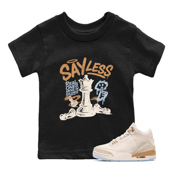 Sneaker match tees – Sneaker Tees To Match Air Jordan 3 Champagne and Oysters Shoes – Say Less Kids T-Shirt Black 1