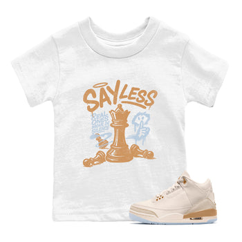 Sneaker match tees – Sneaker Tees To Match Air Jordan 3 Champagne and Oysters Shoes – Say Less Kids T-Shirt White 1