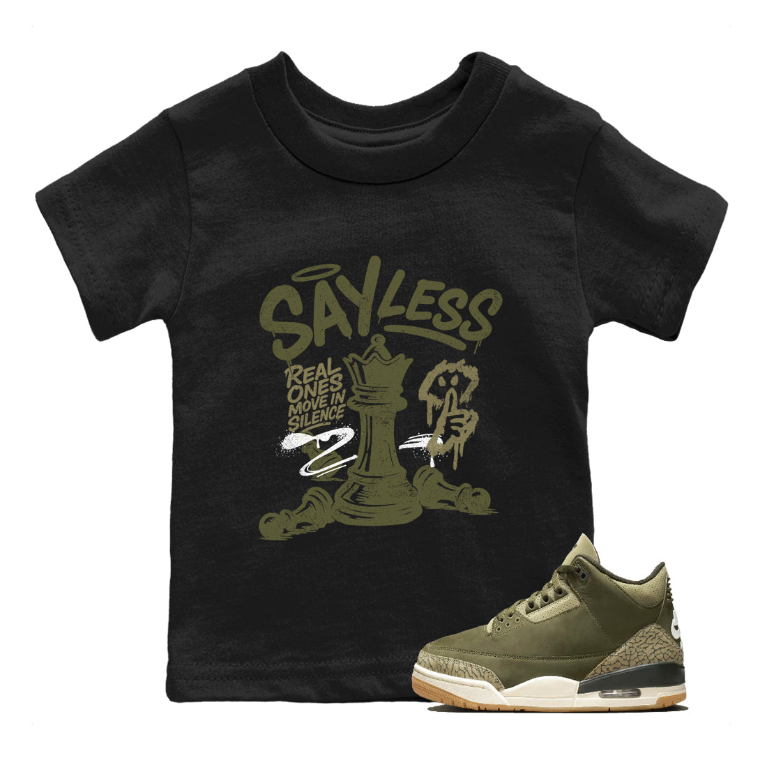 Sneaker Threads – Sneaker Threads To Match Air Jordan 3 Family Affair Shoes – Say Less Kids T-Shirt Black 1