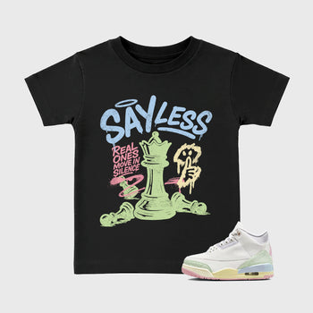 Sneaker match tees – Sneaker Tees To Match Air Jordan 3 Jade Aura Shoes – Say Less Kids T-Shirt Black 1
