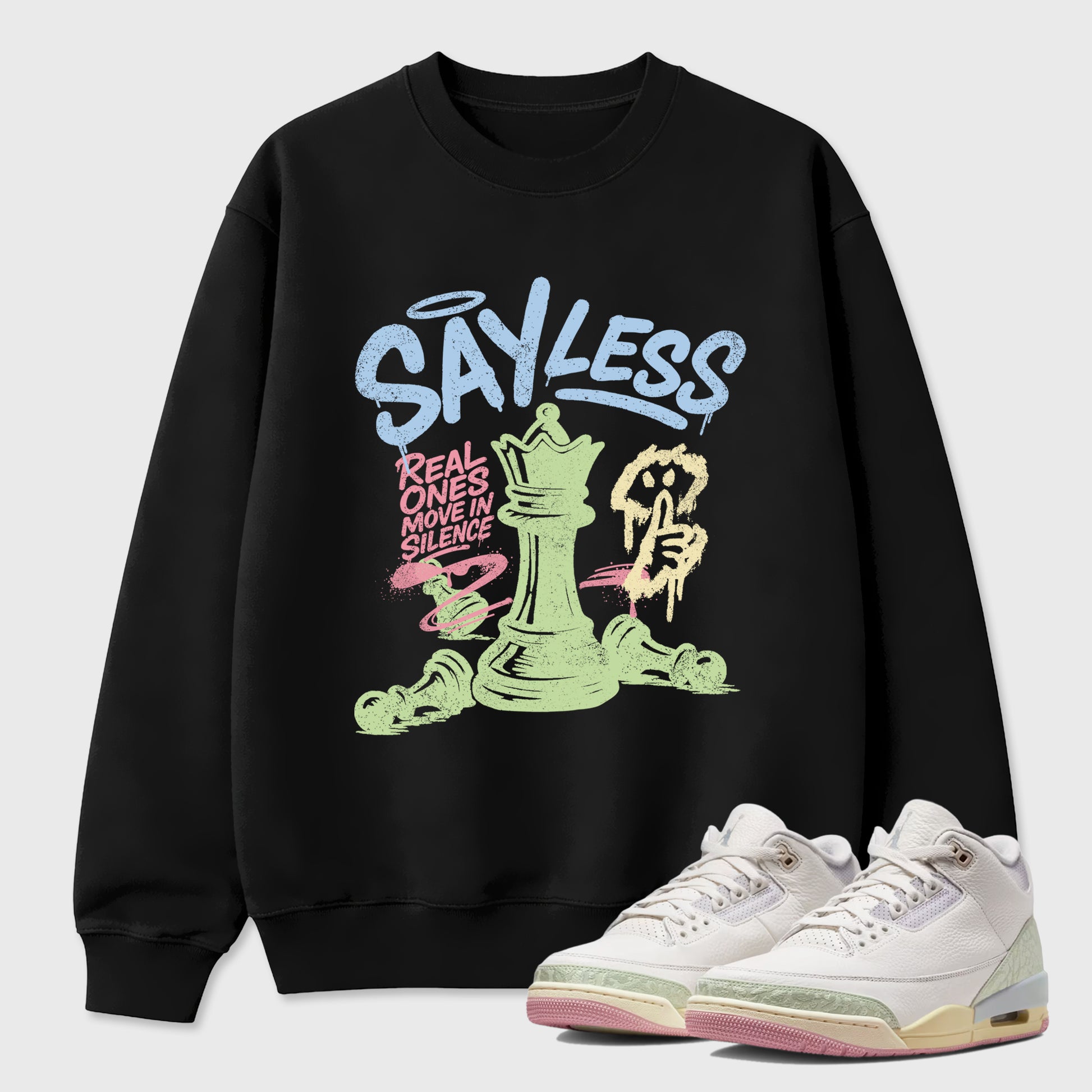 Sneaker match tees – Sneaker Tees To Match Air Jordan 3 Jade Aura Shoes – Say Less Tee Black 1