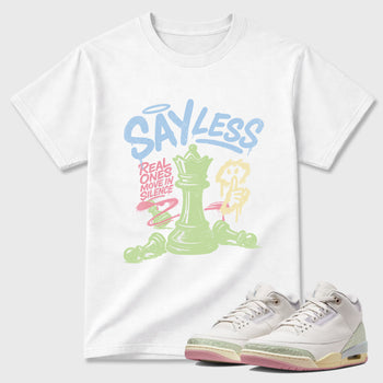 Sneaker match tees – Sneaker Tees To Match Air Jordan 3 Jade Aura Shoes – Say Less Tee White 1