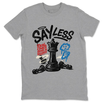 Say Less sneaker match t-shirt styled to complete your fit with the Air Jordan 3 Rare Air sneakers, shown in Heather Grey 2.