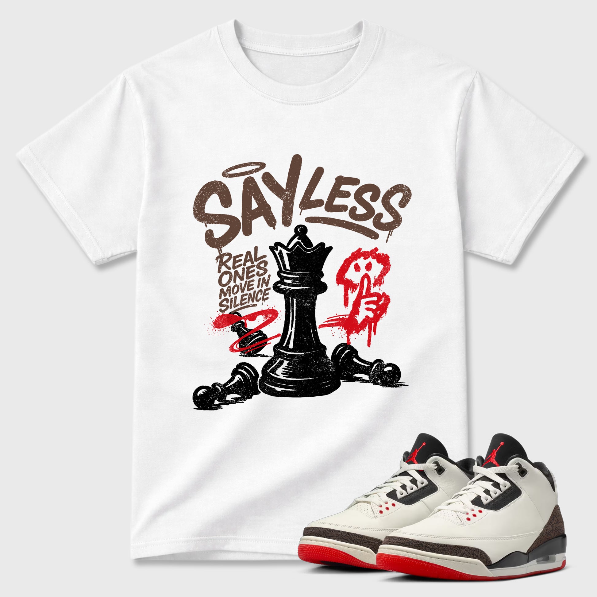Sneaker match tees – Sneaker Tees To Match Air Jordan 3 World's Best Dad Shoes – Say Less Tee White 1
