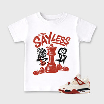 Perfect Sneakerhead Fashion Outfits – Sneaker Tees To Match Air Jordan 4 Brick After Brick Shoes – Say Less Kids Graphic T-Shirt White 1