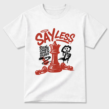 Perfect Sneakerhead Fashion Outfits – Sneaker Tees To Match Air Jordan 4 Brick After Brick Shoes – Say Less Graphic Tee White 2
