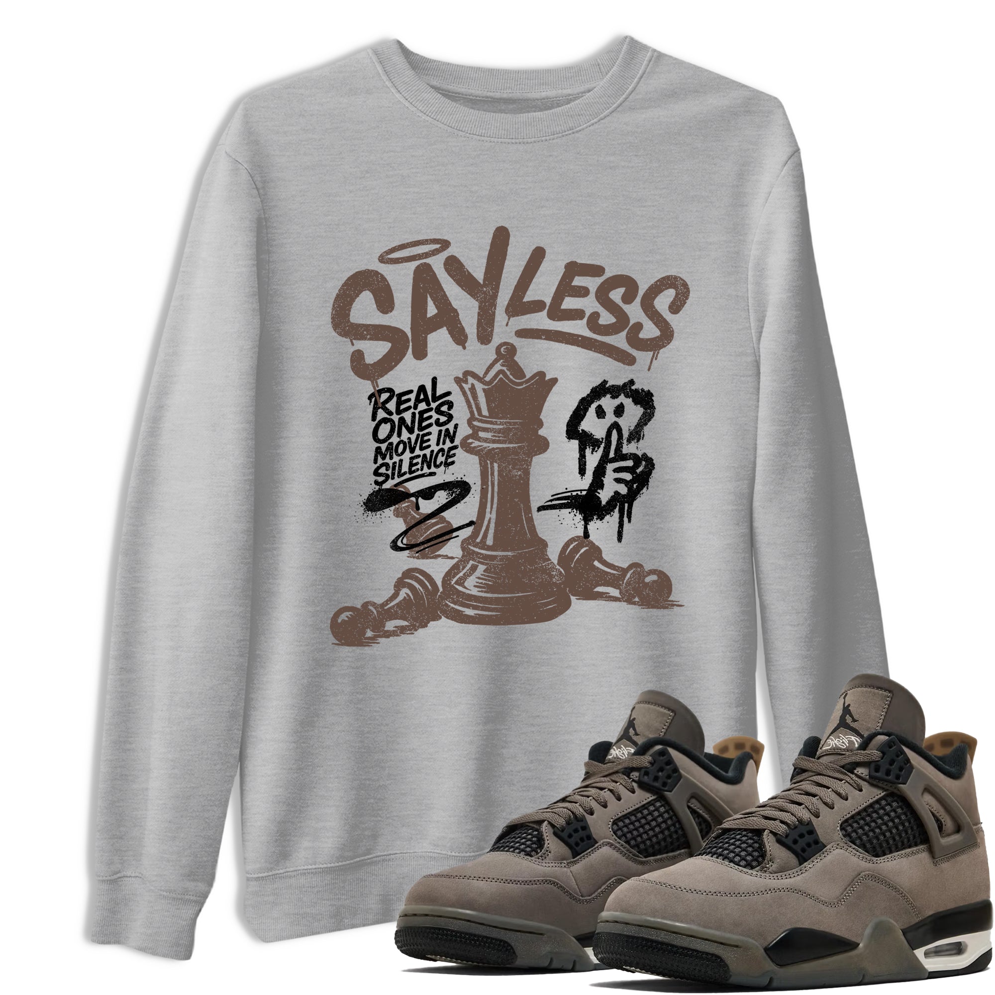 Sneaker match tees – Sneaker Tees To Match Air Jordan 4 Cave Stone Shoes – Say Less Tee Heather Grey 1