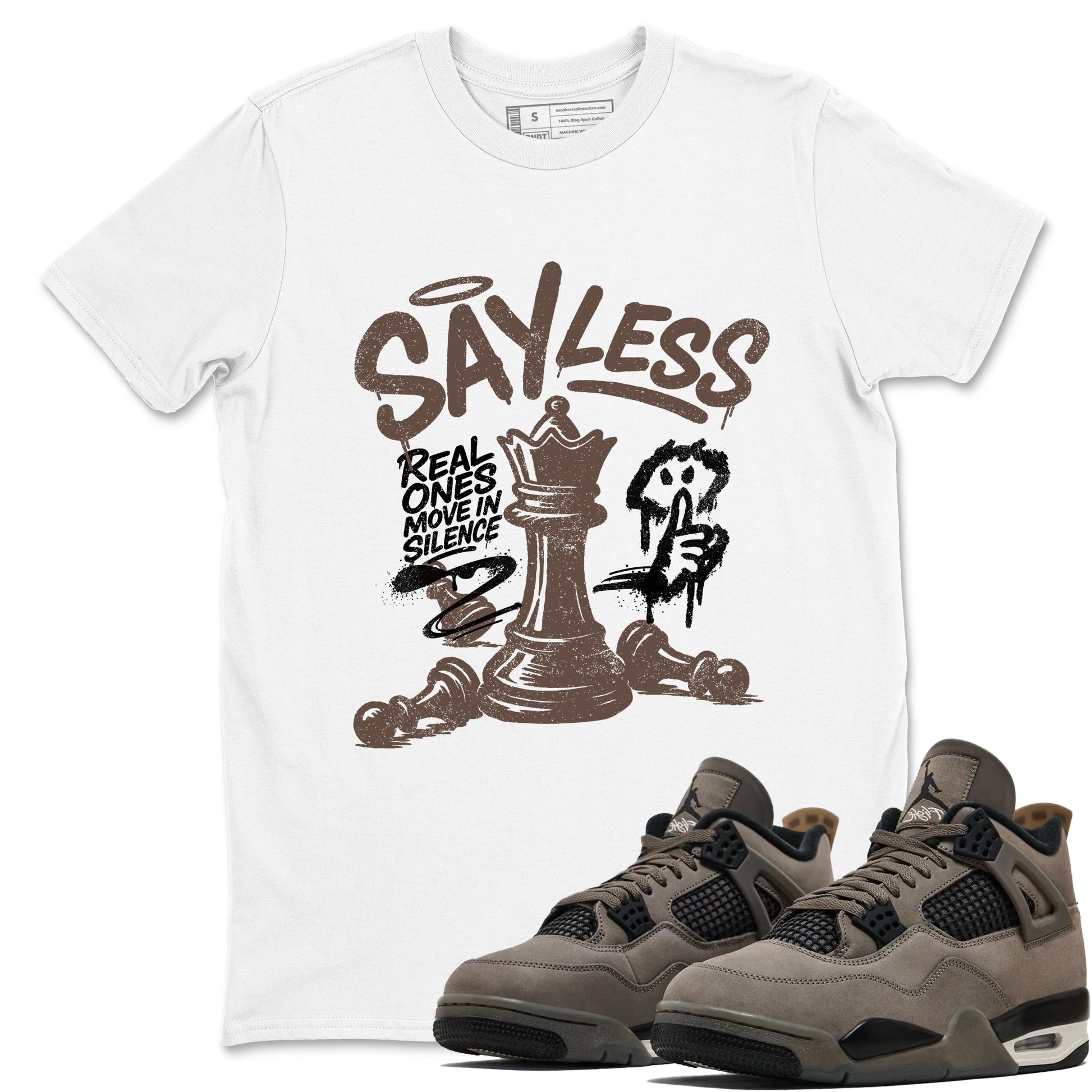 Sneaker match tees – Sneaker Tees To Match Air Jordan 4 Cave Stone Shoes – Say Less Tee White 1