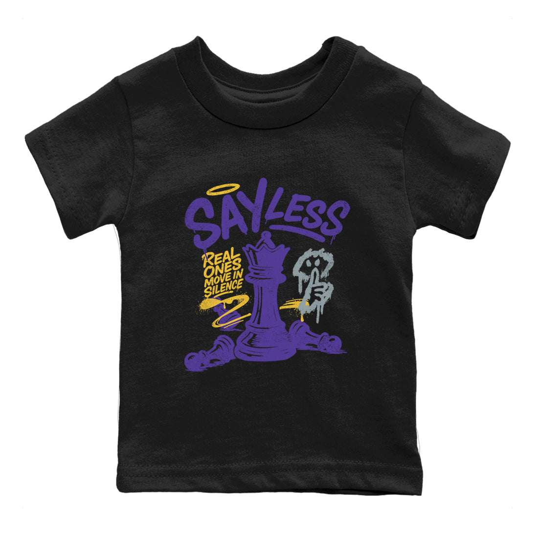 Sneaker match tees – Sneaker Tees To Match Air Jordan 4 Lakeshow Shoes – Say Less Kids T-Shirt Black 2