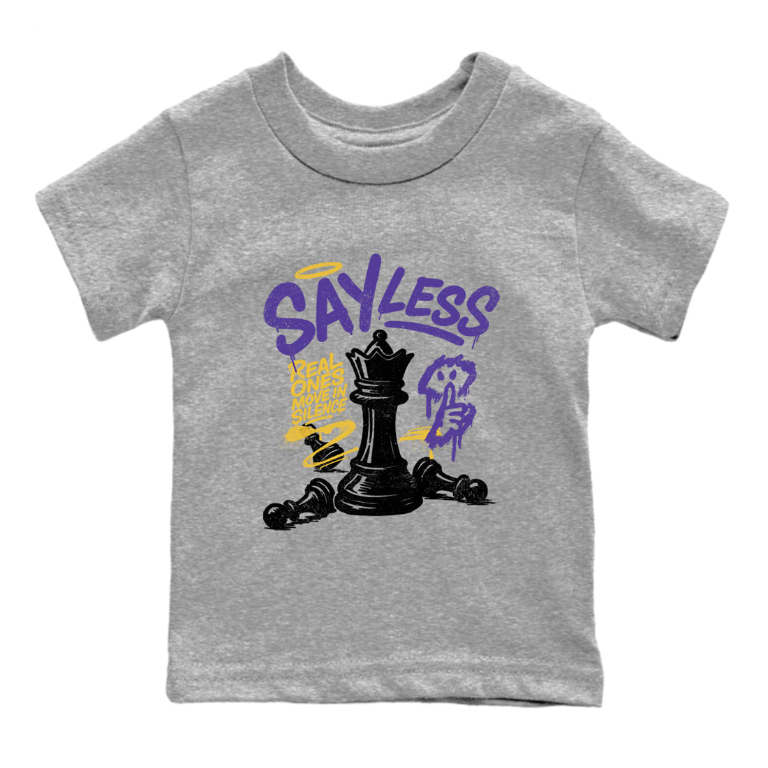 Sneaker match tees – Sneaker Tees To Match Air Jordan 4 Lakeshow Shoes – Say Less Kids T-Shirt Heather Grey 2