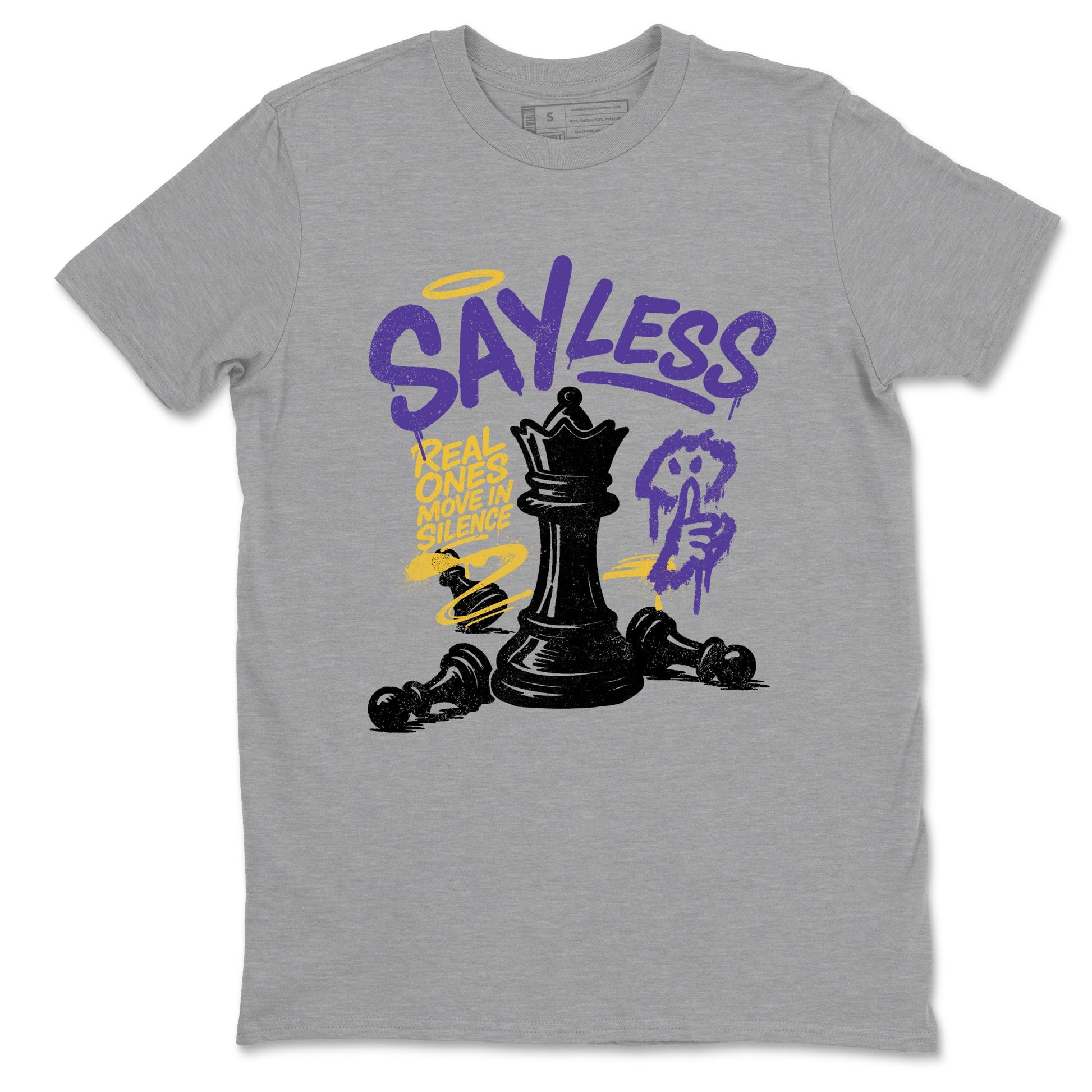 Sneaker match tees – Sneaker Tees To Match Air Jordan 4 Lakeshow Shoes – Say Less Tee Heather Grey 1