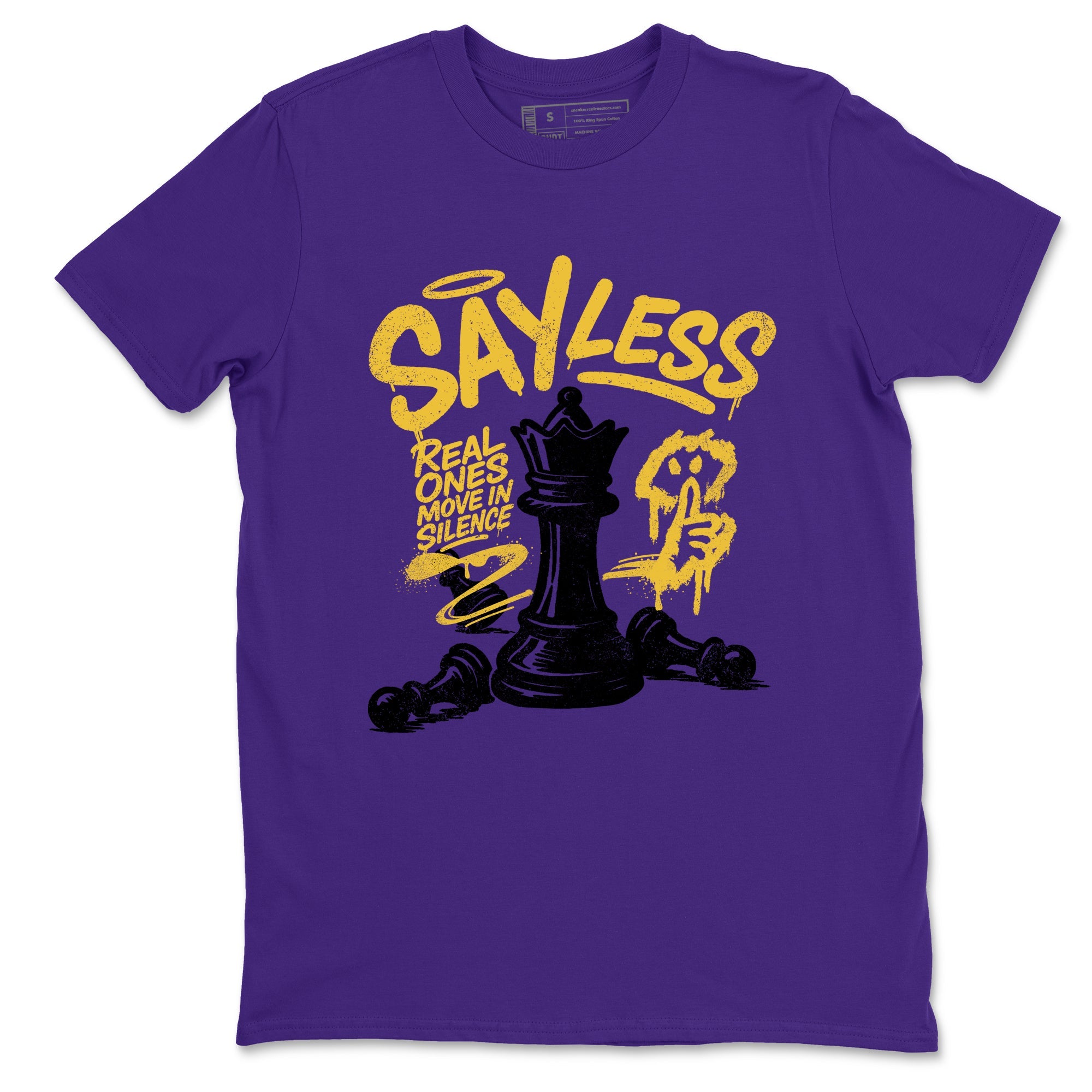Sneaker match tees – Sneaker Tees To Match Air Jordan 4 Lakeshow Shoes – Say Less Tee Purple 2