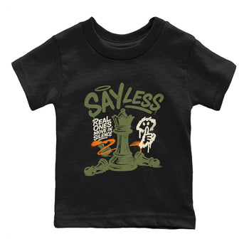 Sneaker match tees – Sneaker Tees To Match Undefeated inspired colorways Air Jordan 4 OG Olive Shoes  – Say Less Kids T-Shirt Black 2