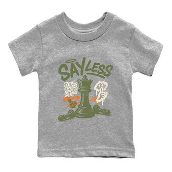 Sneaker match tees – Sneaker Tees To Match Undefeated inspired colorways Air Jordan 4 OG Olive Shoes  – Say Less Kids T-Shirt Heather Grey 2