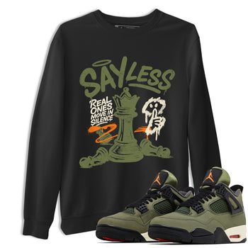 Sneaker match tees – Sneaker Tees To Match Undefeated inspired colorways Air Jordan 4 OG Olive Shoes  – Say Less Tee Black 1