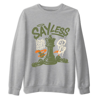 Sneaker match tees – Sneaker Tees To Match Undefeated inspired colorways Air Jordan 4 OG Olive Shoes  – Say Less Tee Heather Grey 2