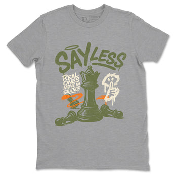 Sneaker match tees – Sneaker Tees To Match Undefeated inspired colorways Air Jordan 4 OG Olive Shoes  – Say Less Tee Heather Grey 2
