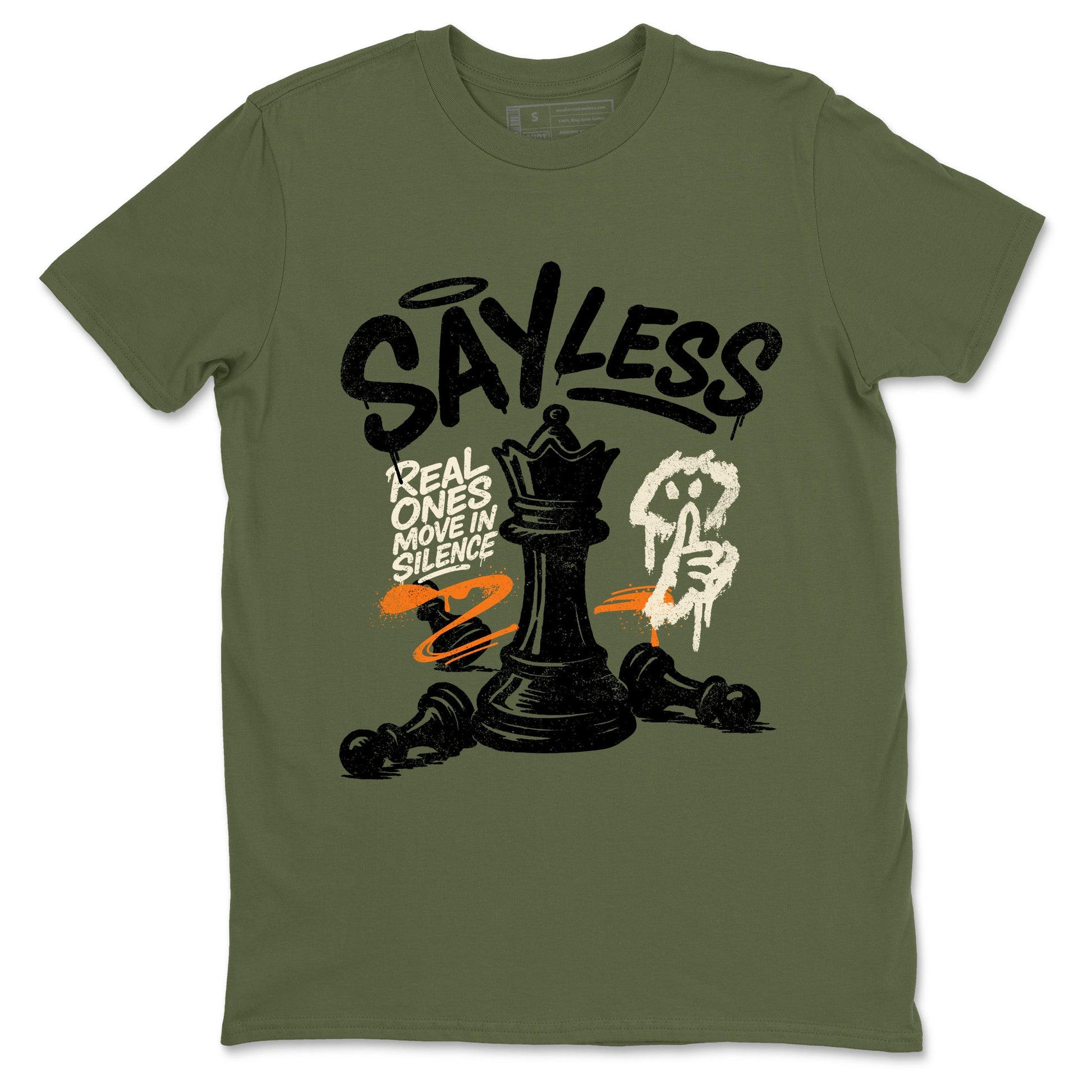 Sneaker match tees – Sneaker Tees To Match Undefeated inspired colorways Air Jordan 4 OG Olive Shoes  – Say Less Tee Military Green 2