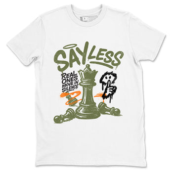 Sneaker match tees – Sneaker Tees To Match Undefeated inspired colorways Air Jordan 4 OG Olive Shoes  – Say Less Tee White 2