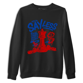 Say Less sneaker match t-shirt styled to complete your fit with the Air Jordan 4 Rare Air sneakers, shown in Black 2.