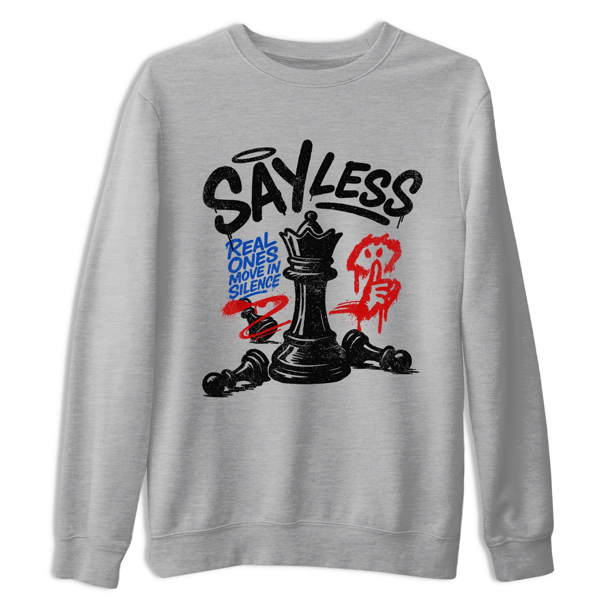 Say Less sneaker match t-shirt styled to complete your fit with the Air Jordan 4 Rare Air sneakers, shown in Heather Grey 2.