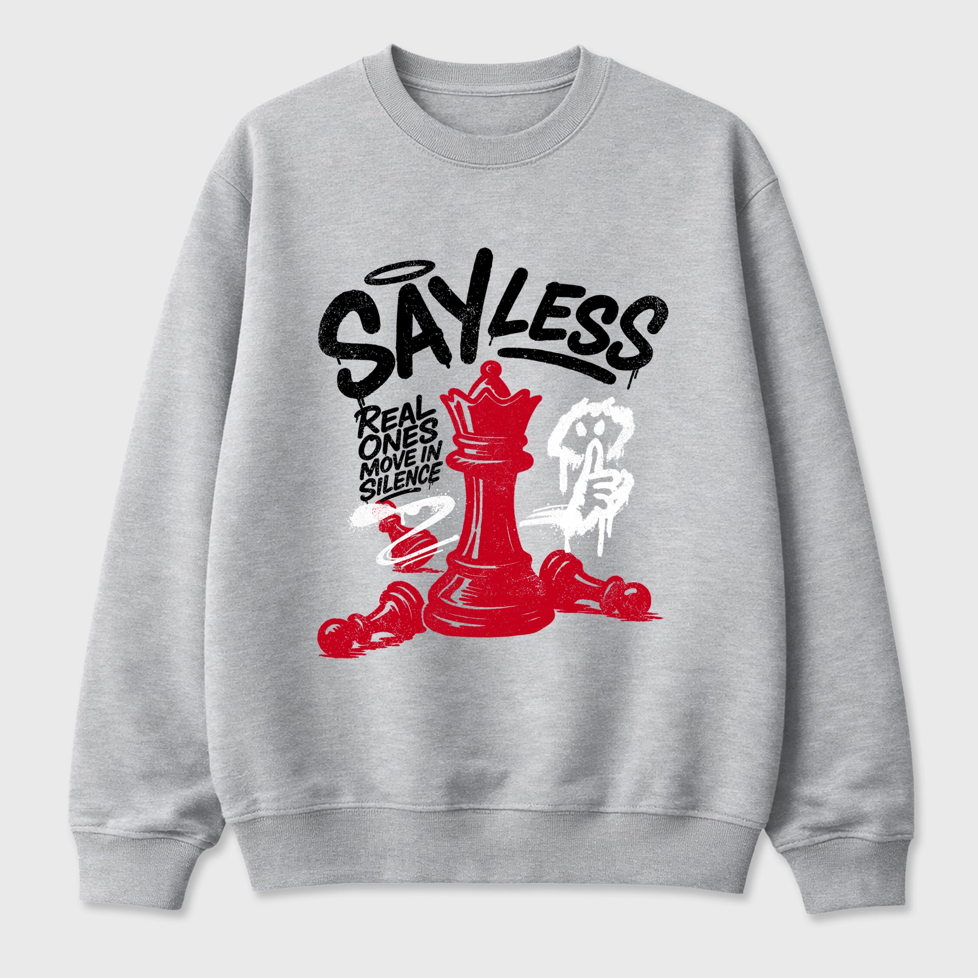 Say Less Graphic T-Shirt sneaker match tee designed for the Air Jordan 4 Toro Bravo, featuring coordinated color options for a perfect streetwear match. Heather Grey 2 shirt.