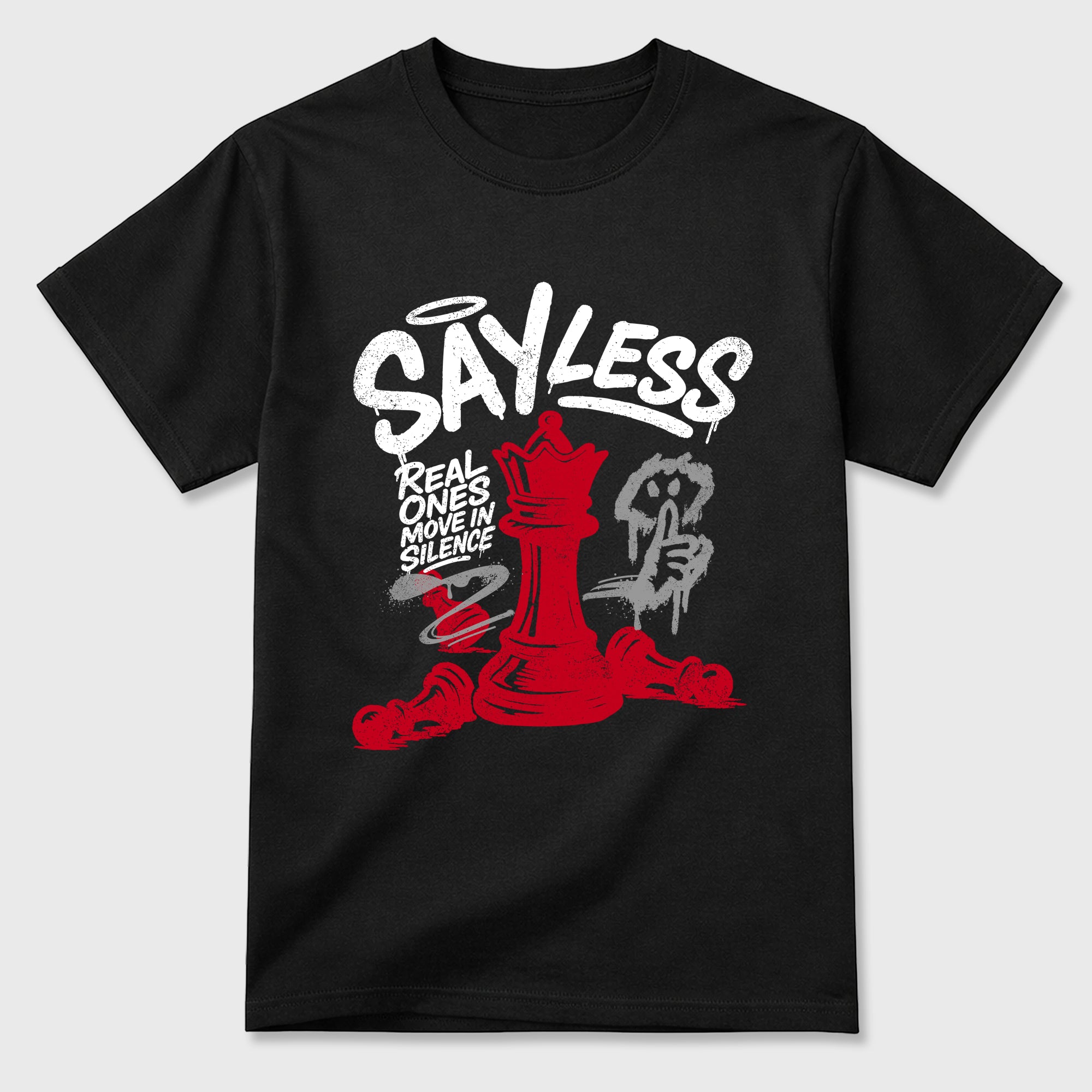 Say Less Graphic T-Shirt sneaker match tee designed for the Air Jordan 4 Toro Bravo, featuring coordinated color options for a perfect streetwear match. Black 2 shirt.