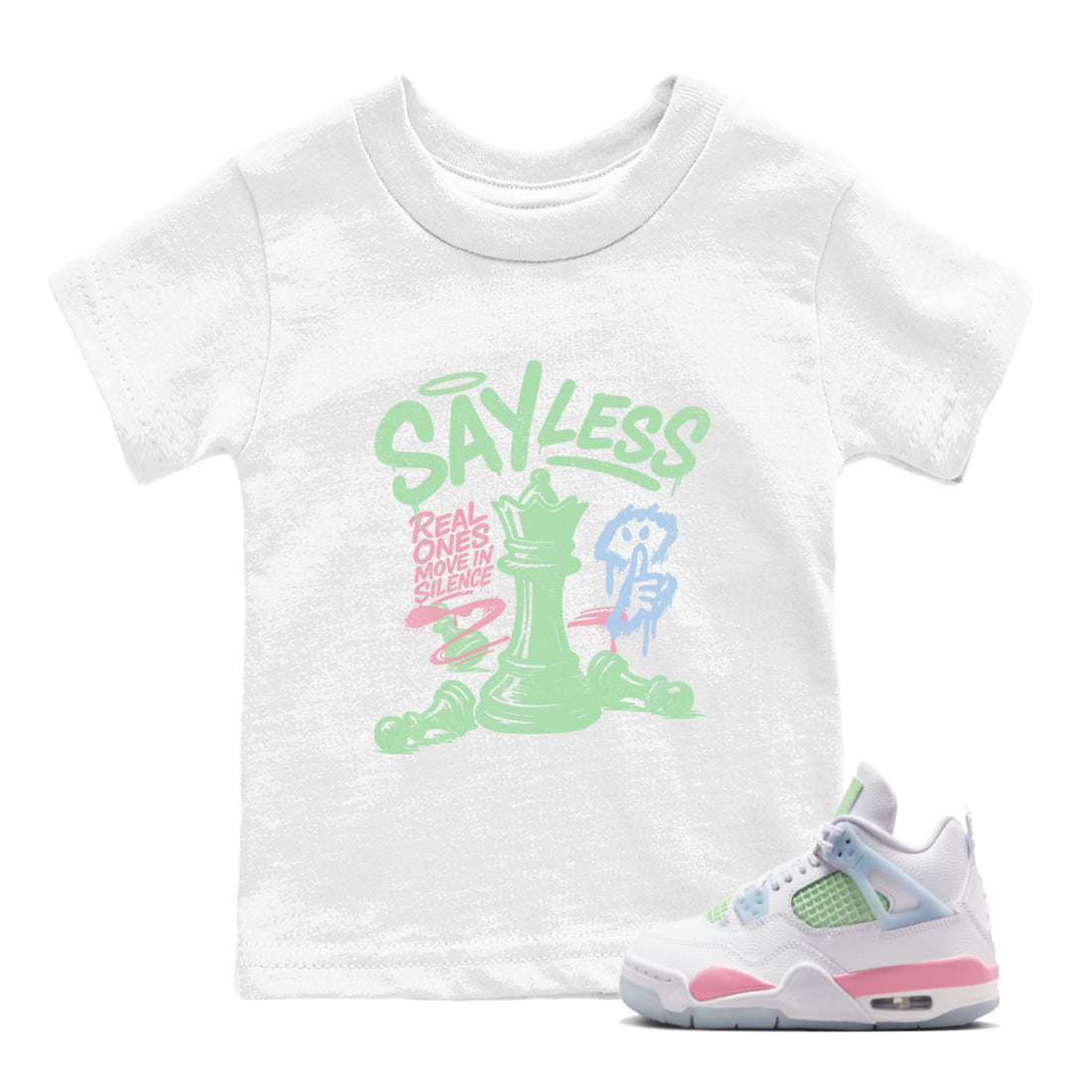 Best Sneakerfits graphic tee – Perfect Valentine's Day outfits to match Air Jordan 4 Valentines Day Kids – Say Less Kids T-Shirt White 1