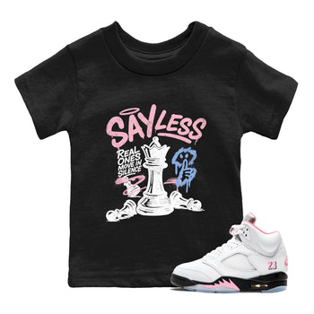 Sneaker match tees – Sneaker Tees To Match Air Jordan 5 Medium Soft Pink Shoes – Say Less Kids T-Shirt Black 1