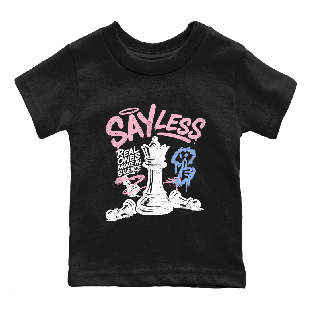 Sneaker match tees – Sneaker Tees To Match Air Jordan 5 Medium Soft Pink Shoes – Say Less Kids T-Shirt Black 2